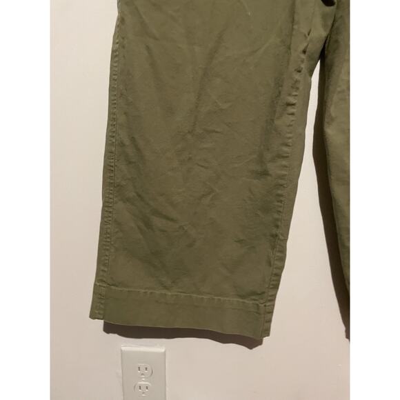 A New Day Womens Cropped Pants Green Flat Front Pockets Stretch 14 - Picture 4 of 7